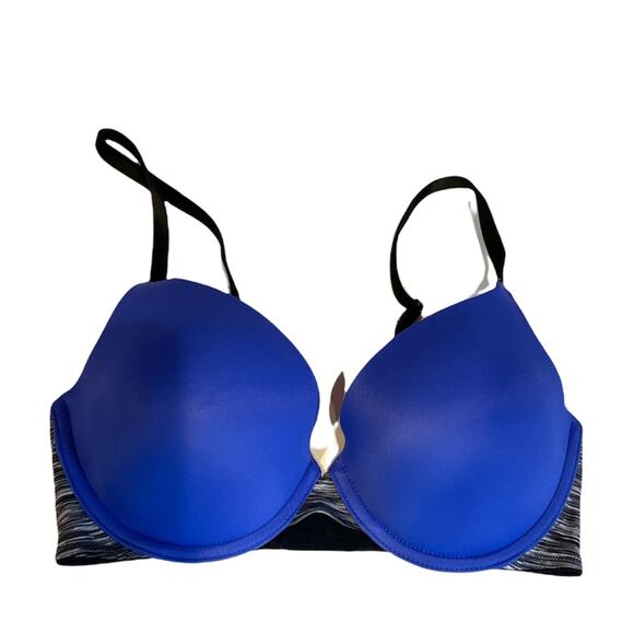 Pink Victoria Secret Wear Everywhere Push-up Blue Bra. 32D - Picture 1 of 6